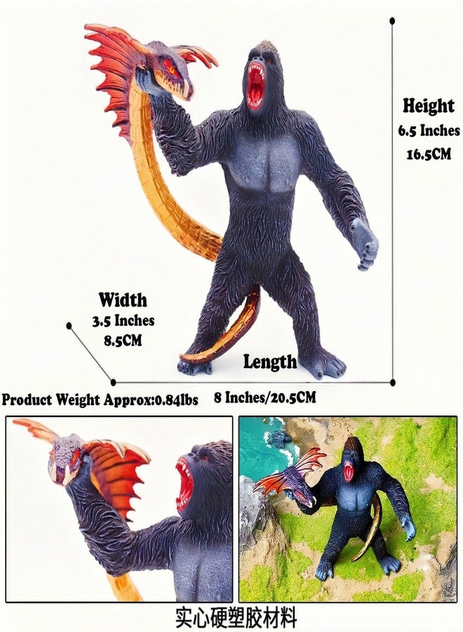 Higherbros Realistic Plastic Gorilla with Snake Model Toy - Jungle Animal Figurine for Collectors, Kids, and Home Decor - Image 2